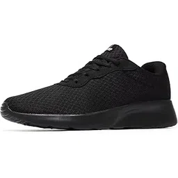 Mens Walking Shoes,Ultra Lightweight Breathable Tennis Running Shoes Mesh Non-Slip Casual Comfortable Fashion Sneakers Work Gym Workout Athletic Sport Cuhioning Trainers, All Black, 8