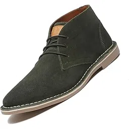 Chukka Boot for Men| Suede Leather Boot for Men| High Ankle Casual Boot | Casual Office & Trekking Shoes | Hiking Boot for Men | Stitch Down Desert Boot | Green [SDSUCKPLGR_]