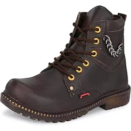 Robust-X ™ Leather BAB970 Trendy Tough Heavy Duty Lace Ups High Ankle Length Mens Casual Boots