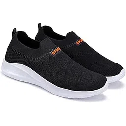 Trendy Lightweight Sports Shoes with EVA Sole| Comfortable Outdoor, Running, Walking, Gym, Training, Trekking and Hiking Shoes for Men(203) F Black