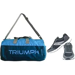 Nx-2 Black/Grey Size-7 With Triumph Gym Bag Brawny Pro-33 Navy/Grey