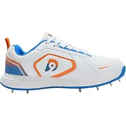Thunder Men Batting Spikes Cricket Shoe White/Blue/Orange