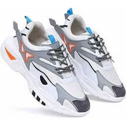 VATELIO Men's White Mesh Lace-up Smarfit and Lightweight Sports Shoes 6UK