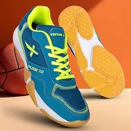 Vector X Xplode 7.0 Badminton Shoes for Men| Non-Marking Shoe | EVA/Phylon Rubber Sole | Synthetic Upper | Anti Slip |Badminton| Table Tennis | Court Shoes