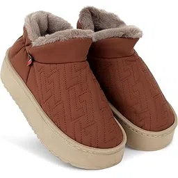Lightweight And Comfortable Home Indoor/Outdoor Winter Fur Snow Boot/Shoes For Women | Slip on Thick Sole Winter Shoes For Women And Girl's