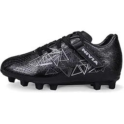 Carbonite 6.0 Kids Football Stud/Football Shoe for Kids/Comfortable Shoe/Lightweight Shoe (Black/Fuchsia Rose/Sulphur Green)