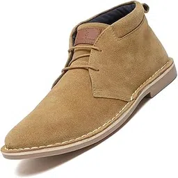 Chukka Boots for Men| Suede Leather Boots for Men| High Ankle Casual Boot | Casual Office & Trekking Shoes | Hiking Boots for Men | Stitch Down Desert Boots |Cream [LSSDSUCKCUCM]