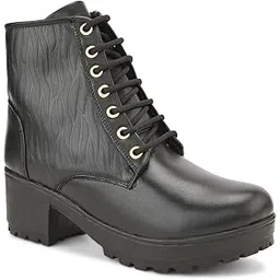 Black Synthetic Women BootW-9216-Black