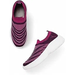 Women Smart Casual, Lightweight Woven, Active Wear Slip-On Sneakers Athleisure Shoes
