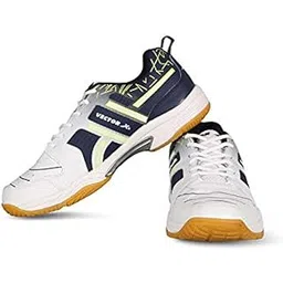 Vector X CS-2000 Unisex Tennis Badminton Court Shoes for Men Women Boys|Synthetic Leather+Mesh Upper, EVA Midsole, Crepe Rubber Sole|Lightweight Indoor Outdoor Sports Footwear sneakers (White,Size-11)