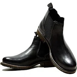 Leather Men Brown Sturdy Plain Chelsea Boot