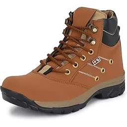 Mens Solid-X Black Brown Leatherette High Ankle Length Tough Casual Long Boots