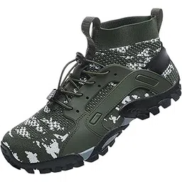 Water Shoes Sneakers Lightweight Hiking Shoes for Outdoor Trekking Casual 47Yard White Green
