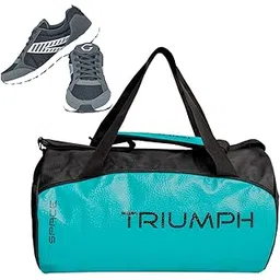 Nx-2 Black/Grey Size-7 with Triumph Gym Bag Space Pro-6666 Black/Sky