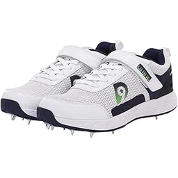 DNINE Warrior-2 Bowling Spikes Cricket Shoes | Lightweight & Comfortable Bowling Shoes with Premium Cushioning & Grip | Durable Micro PU & Mesh Upper