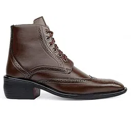 Men's 2 Inch Heel Height Increasing Formal Casual Brogue Boots