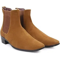 Men's Height Increasing Suede Material Chelsea Slip-On Boots