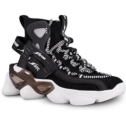 Gansta1 Men's Hi-Top Knitted Sneakers | EVA Outsole, Perfect for Casual Outings