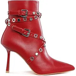 Eyelets & Studs Harness Ankle Boots