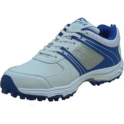 Radius PU Cricket Shoes White Blue
