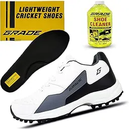 Grade Pacer Cricket Shoes for Men with Memory Foam Comfort | Rubber Spike Cricket Shoes for Boys | Super Comfortable & Lightweight Cricket Shoes Men | Mens Cricket Shoes