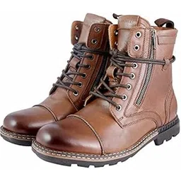 Leather for Men Stylish Long Ankle Chain Buckle Formal Officer Class Shoes S Grain Leather Light Weight Mens Shoes. Boots for Men(MDBS-501)