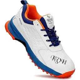 Lightweight Cricket Shoes for Men Rubber Spikes, Water-Resistant Footwear for Outdoor and Field Sports with All Round Performance PKC017