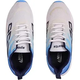 Men's Shoes | Stylish Comfortable Casual Lace-Up Footwear, Lightweight Durable Sneakers with Cushioned Sole, Everyday Walking & Running Shoes | Sky Blue::White |