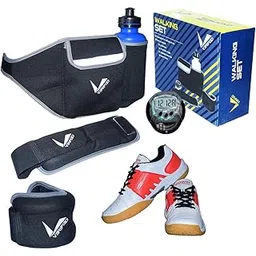 Gowin Badminton Shoe Power White/Red Size-4 with Verified Walking Set