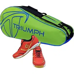 Gowin Badminton Shoe Smash Red Size-1 with Triumph Badminton Bag 303 Lime/Royal