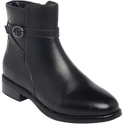 Janice PU Leather Flat Heel Boot for Women | Casual & Formal Sandals | Stylish, Comfortable & Durable | Occasion Wear