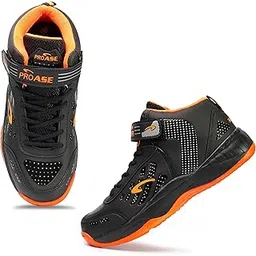 Basket Ball Shoes for Men with Natural Rubber Sole- Basketball All Court High Top Velcro Shoes for Boys & Men