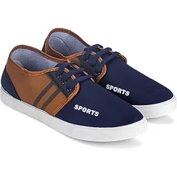 Trendy Running Shoes for Men Sneakers for Men (Color- Blue & Brown) Size-8(24) G