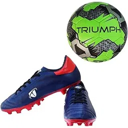 Football Pvc Boss Green With Gowin Football Shoe Ace Navy Red Size-8