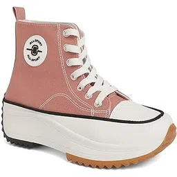 Women’s High Ankle Canvas Sneakers – Trendy, Stylish, Comfortable, Lightweight, Durable, Casual Lace-Up Shoes for Walking, Travel & Everyday Wear