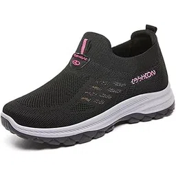 Women's Spring Walking Shoes – Breathable, Soft Sole, One-Step Comfort Shoes for Middle-Aged & Elderly Mothers| 37 | Black