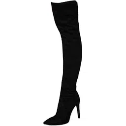 Women's Over-The-Knee Boots Black Glam Casual Social Outdoor Kitten Heel Pointed Toe Pull-On Synthetic BOOT Women's Shoes Boots