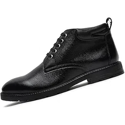 Chukka Boots for Men | High Ankle Leather Boots | Formal Office & Business Wear | Versatile Hiking and Casual Shoes | Stylish and Durable Formal for Men (LSBT-WBNDJB)