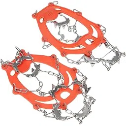 Tr Cleats with 24 Non-Slip Spikes Snow Shoes Men Women Skid Shoes Climbing Crampons for Outdoor Winter Walking Jogging Hiking Ice Fishing Stainless Steel Shoe Covers-KUAW