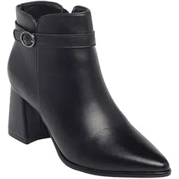 Fashionable and Beautiful Trendy and comfortable Vegan Block Boots for Women and Girls Black, 5UK