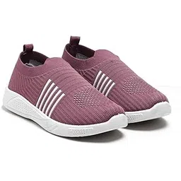 Women's Slip-on Knit Walking Shoes | Breathable Lightweight Sneakers with PVC Sole | Comfortable Casual Shoes for Walking, Gym, Travel, Outdoor Use