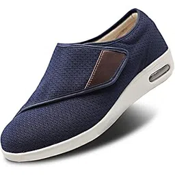 Womens Stylish Diabetic Shoes Extra Wide Widths Walking Edema Sneakers Adjustable Strap Easy On/Off with 3 Pairs Insoles Replacement for Support Swollen Feet