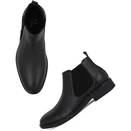 Men's Solid Comfortable Slip-on Boots for Outdoor Hiking & Trekking Motorcycle Riding Use I Cl-avi-m-bt040 Chelsea