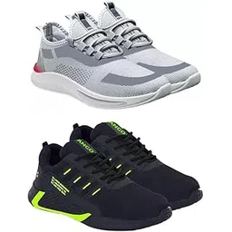 Exclusive Range of Flexible Comfortable Running Sports Shoes for Men (Pack of 2) Multi