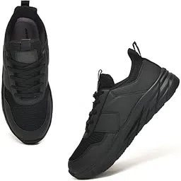 by Ajanta Men's Mesh Sneaker, Casuals for Men (Black, 7)