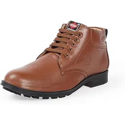men Genuine Leather Ankle Formal Lace-Up Boots | Stylish Dress Boots for Office, Business & Special Occasions |Color - Tan | Size - 9