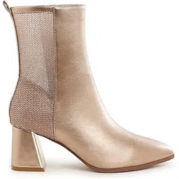 Mesh Detail Pointy Ankle Boots