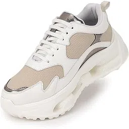 Women's Chunky Lace-Up Sneakers | Lightweight Casual Shoes for Women with Extra Cushioning