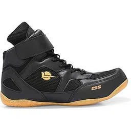 Wrestling Pro High-Top Athletic Shoes, Professional Wrestling Footwear with Mesh Upper, Gum Rubber Sole, Available in Black, Navy, Grey