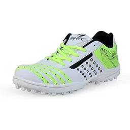FEROC Turbo White Floro Green Mens Cricket Shoes (3 UK)